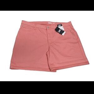 NWT Lee Reg Fit Mid Rise Chino Denim Short 20 M Mature Walking